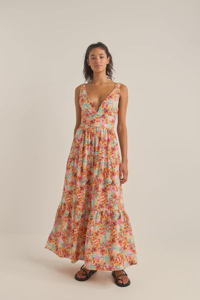 Sierra floral tiered maxi dress