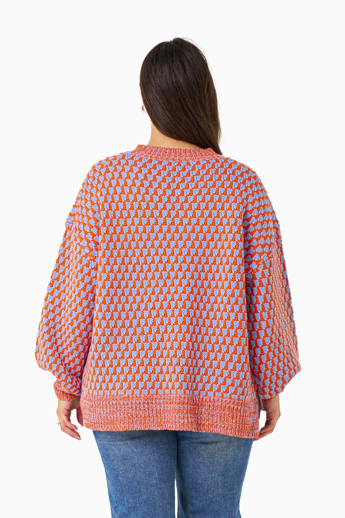 Jannat knit - orange/blue