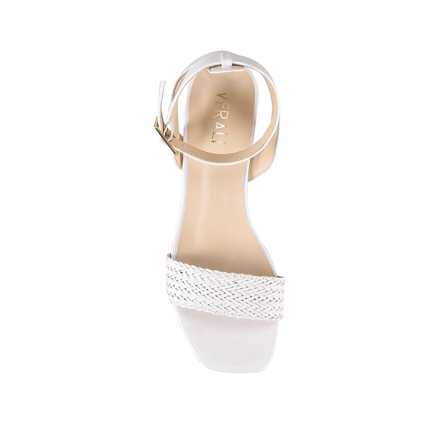 Elly block heel - white weave