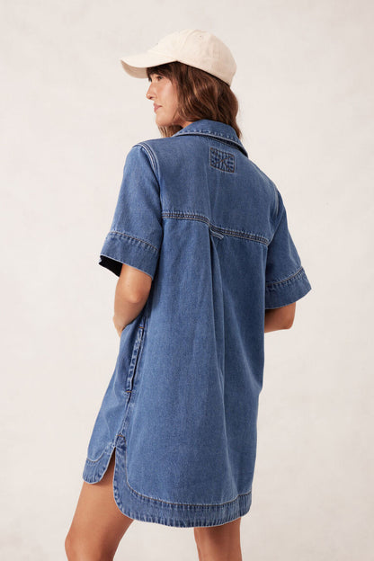 Ceres life / relaxed shirt dress - fresh indigo