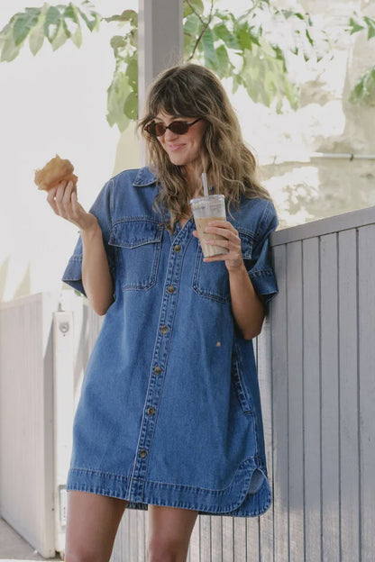 Ceres life / relaxed shirt dress - fresh indigo