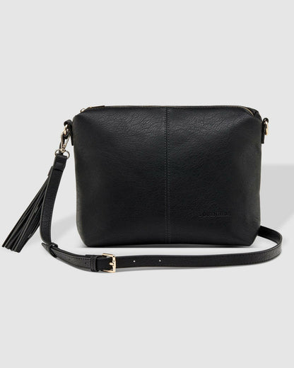 Kasey stripe crossbody bag -black