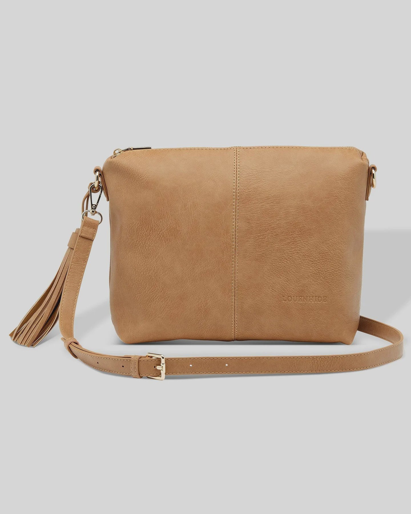 Kasey stripe crossbody bag - camel