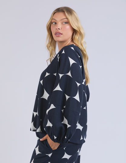 Demi spot top - navy