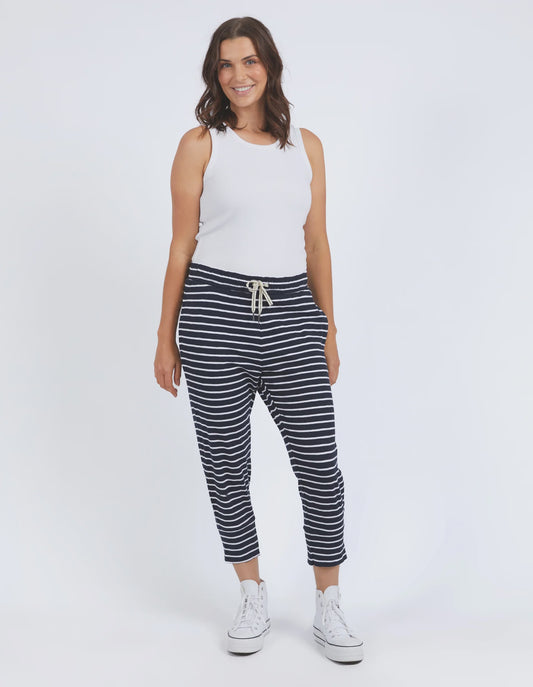 Fundamental brunch pant - navy stripe