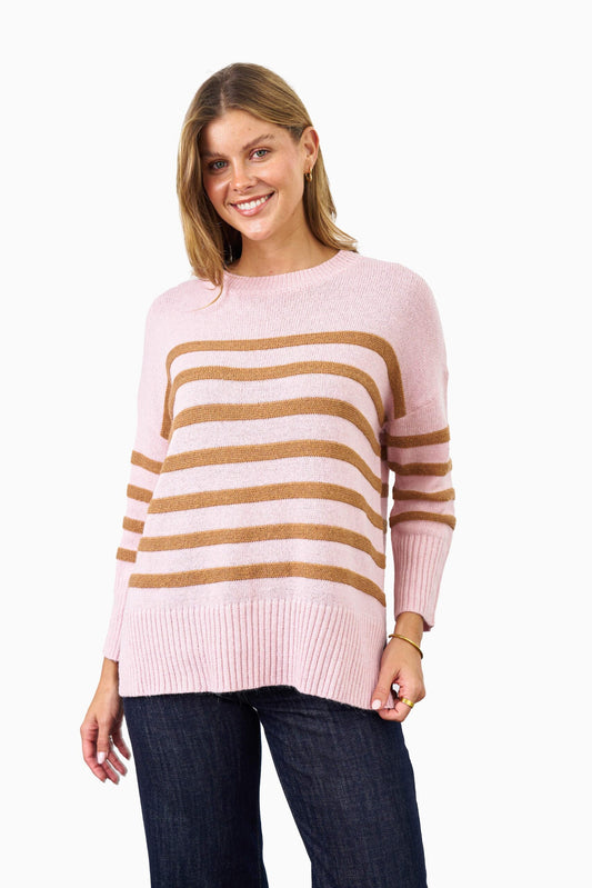 Rhianna knit top - pink/beige