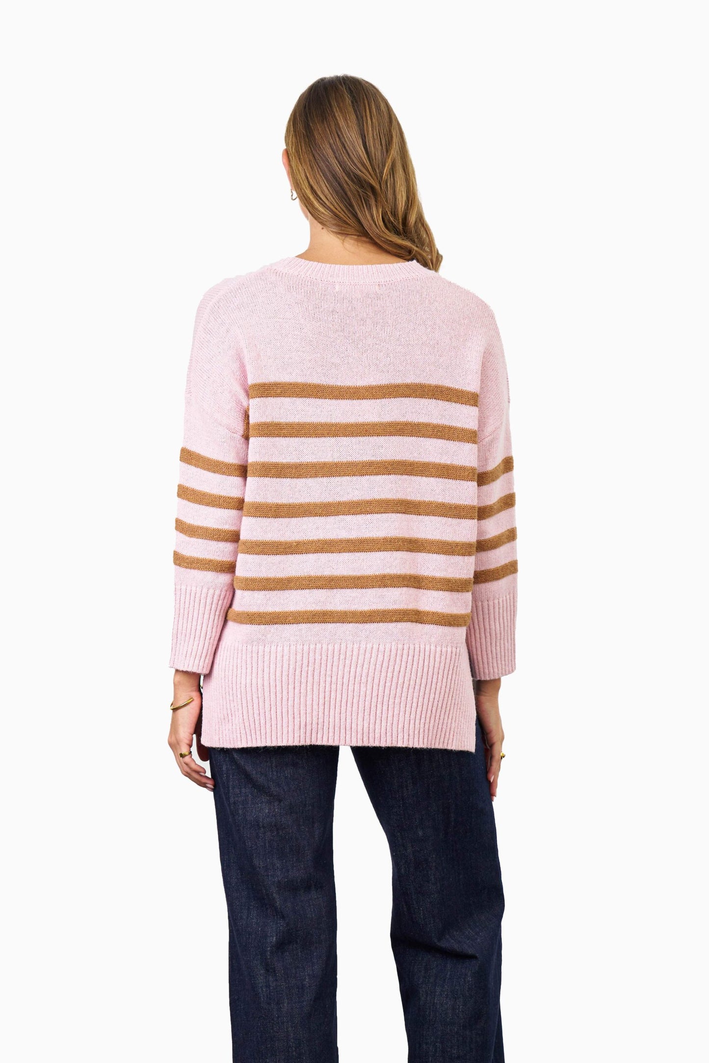 Rhianna knit top - pink/beige