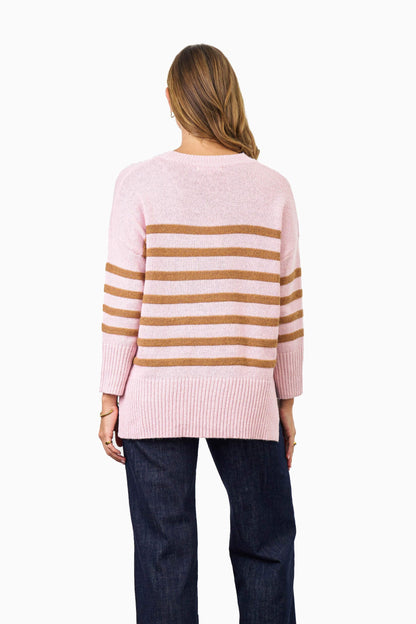 Rhianna knit top - pink/beige