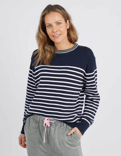 Portia stripe knit - navy/white