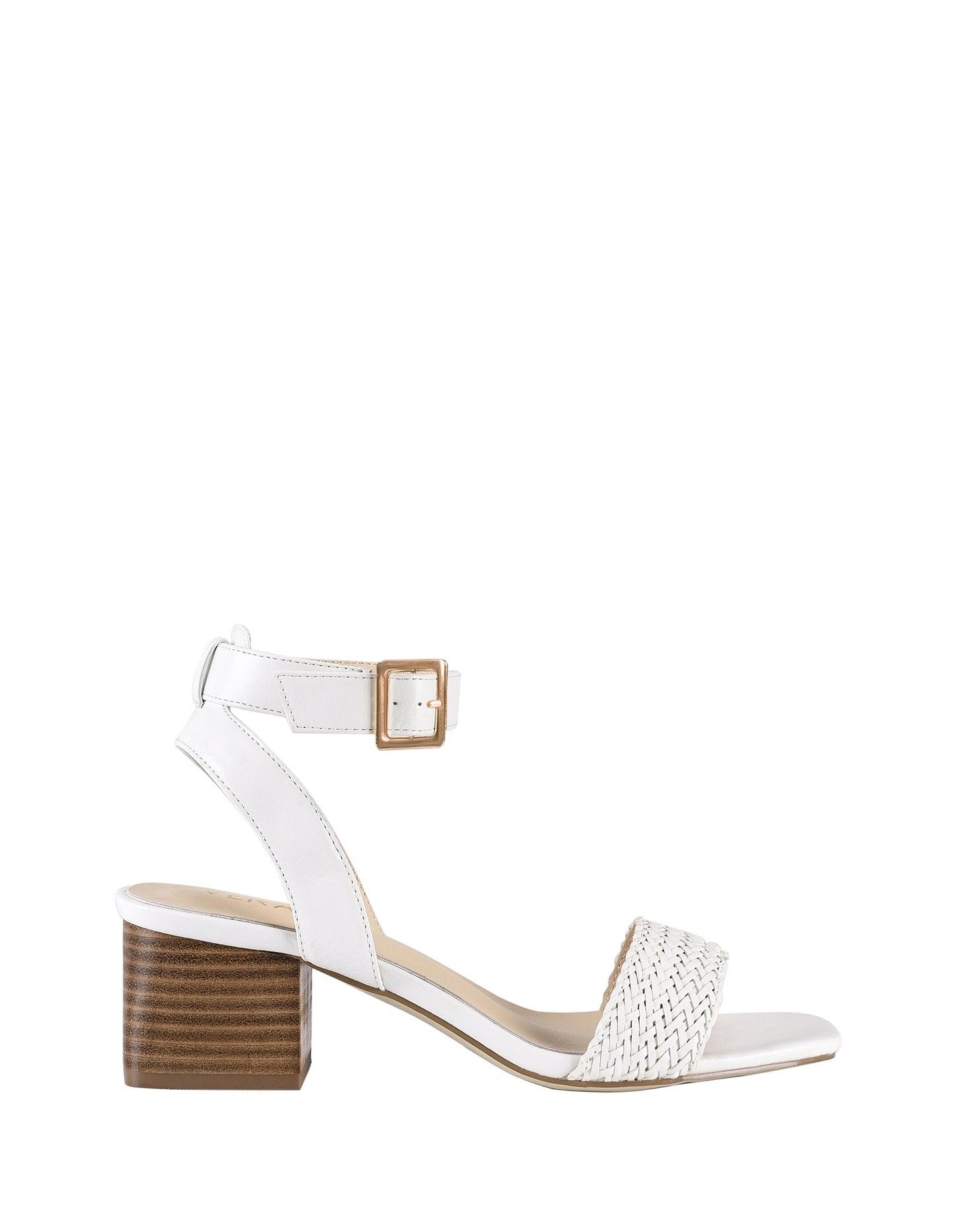 Elly block heel - white weave